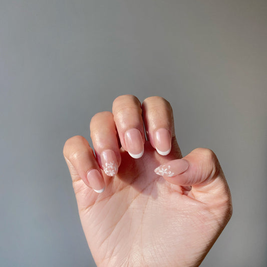 French Nail 手繪花甲片 (可重用)