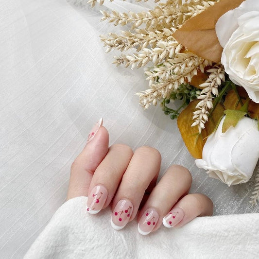 French Nail 手繪車厘子甲片 (可重用)