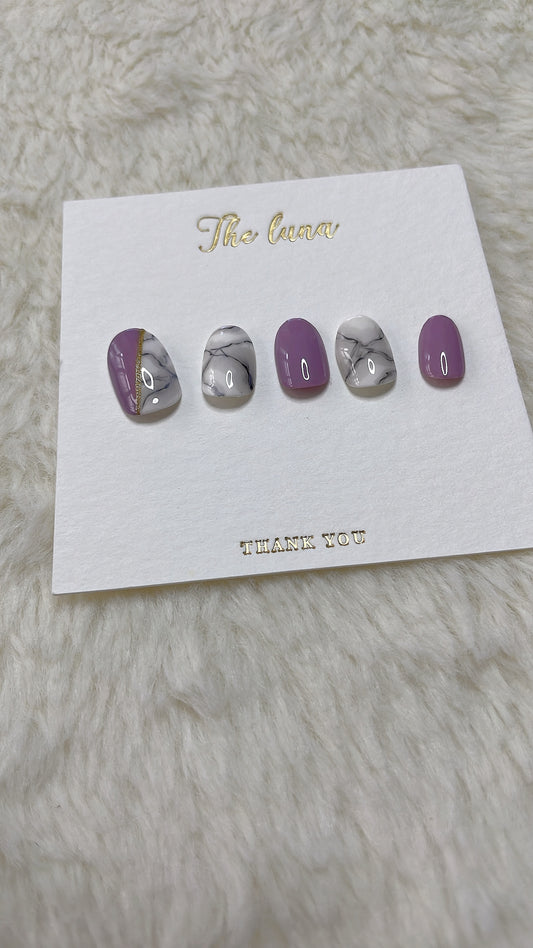 紫色雲石款甲片(可重用)