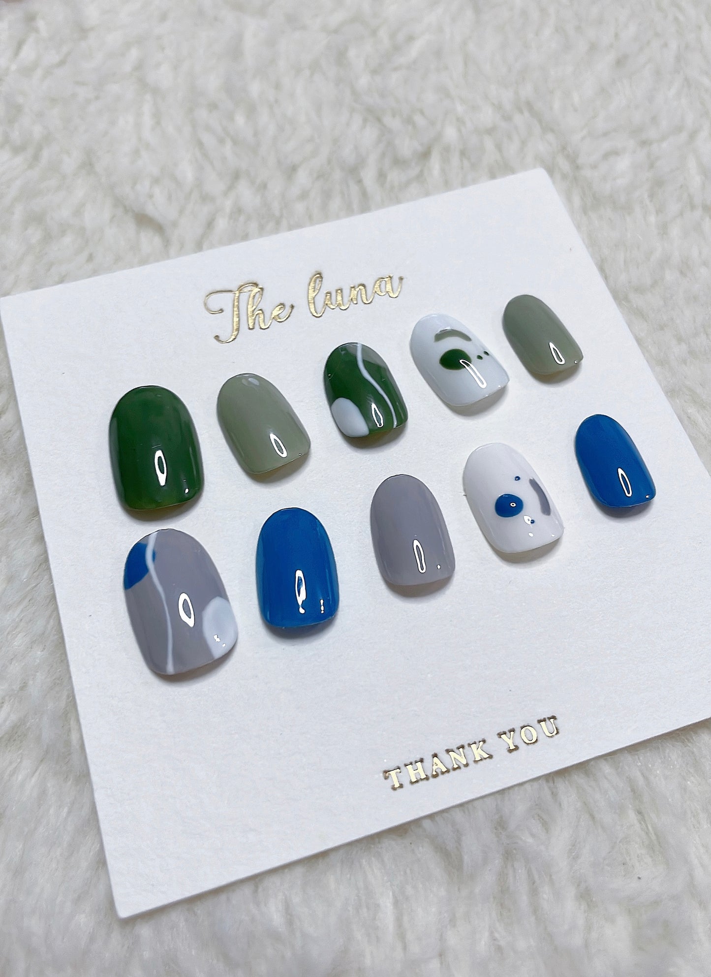 簡約拼色款（綠色/藍色）(可重用)