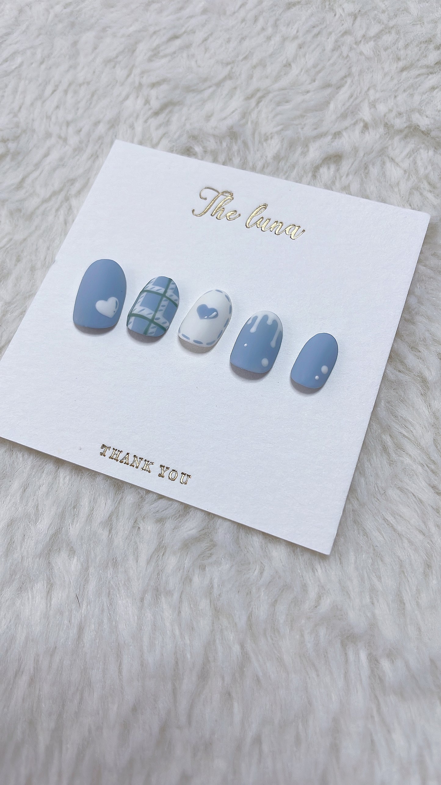 霧面格紋心心甲片（可重用）