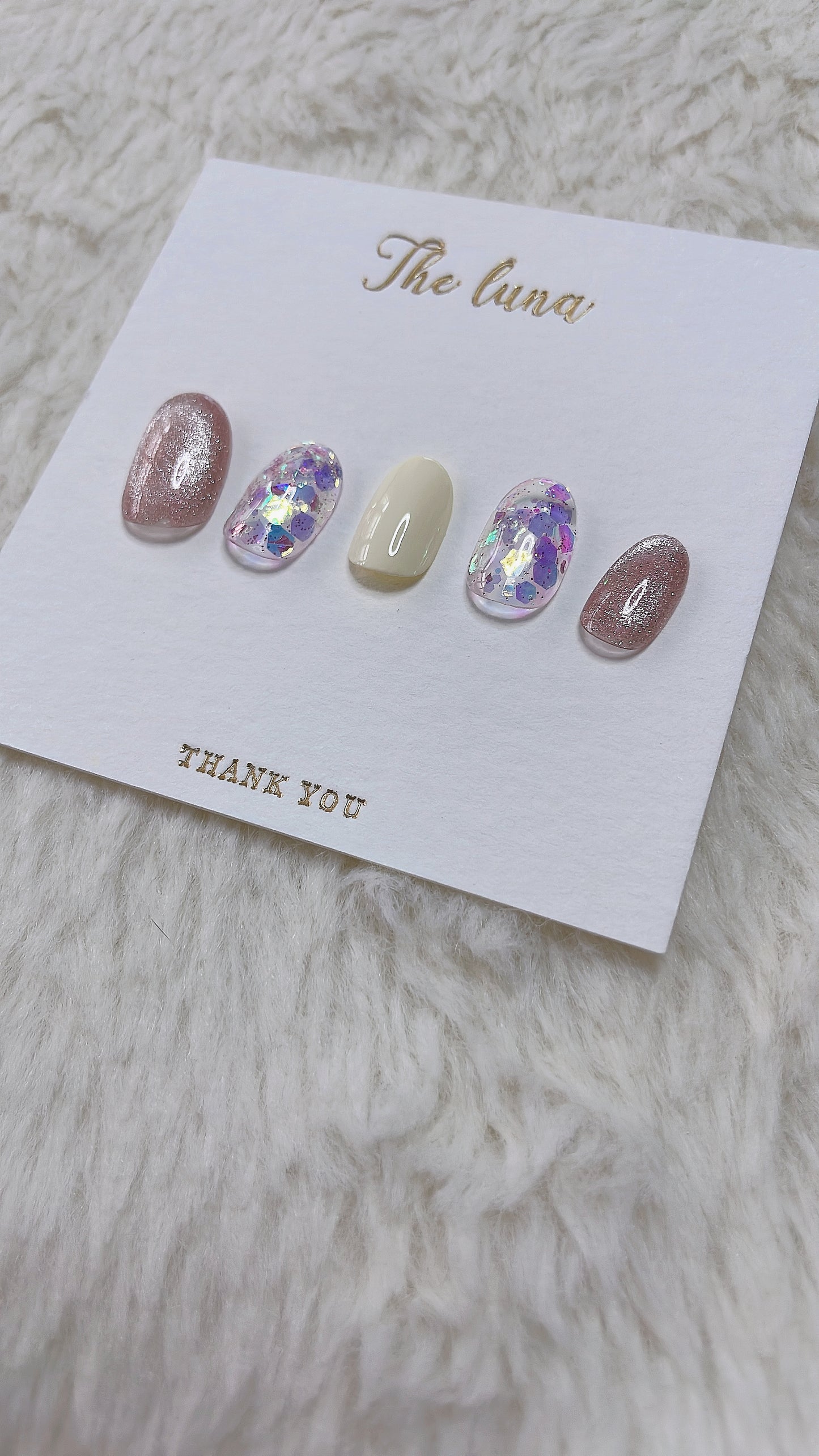 閃片粉紅貓眼 (可重用)