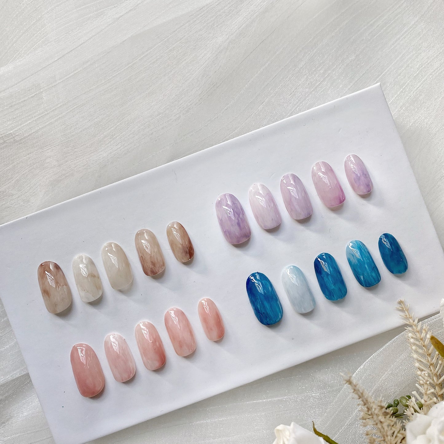 氣質混染甲片 (天藍) (可重用)