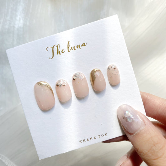 簡約銀箔金鏡面甲片(可重用)