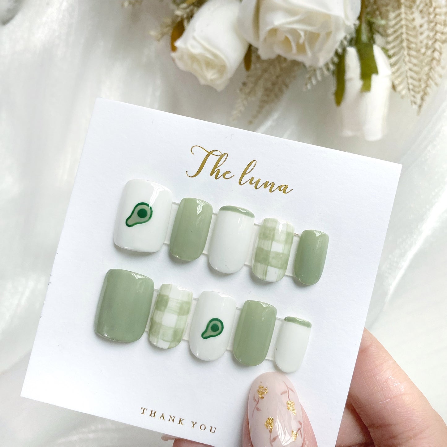 手繪牛油果甲片(可重用)