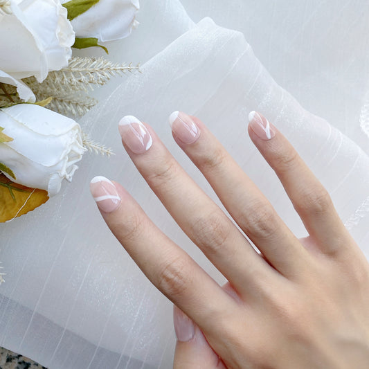 簡約白紋甲片 (可重用)