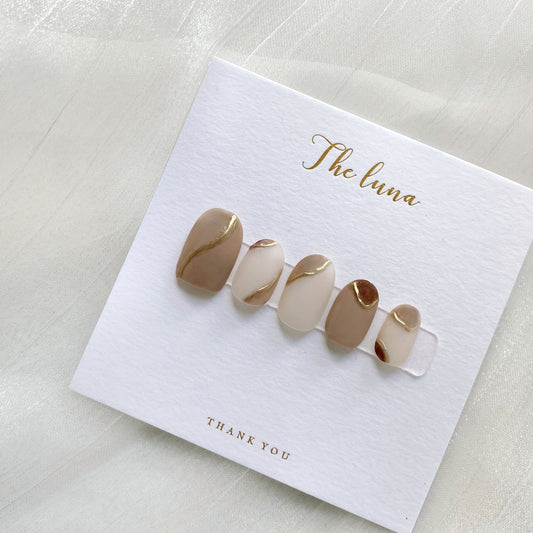 磨砂米啡金鏡面甲片(可重用)