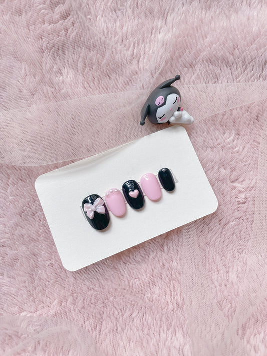 蝴蝶結系列 ✨甜酷黑粉 (可重用)