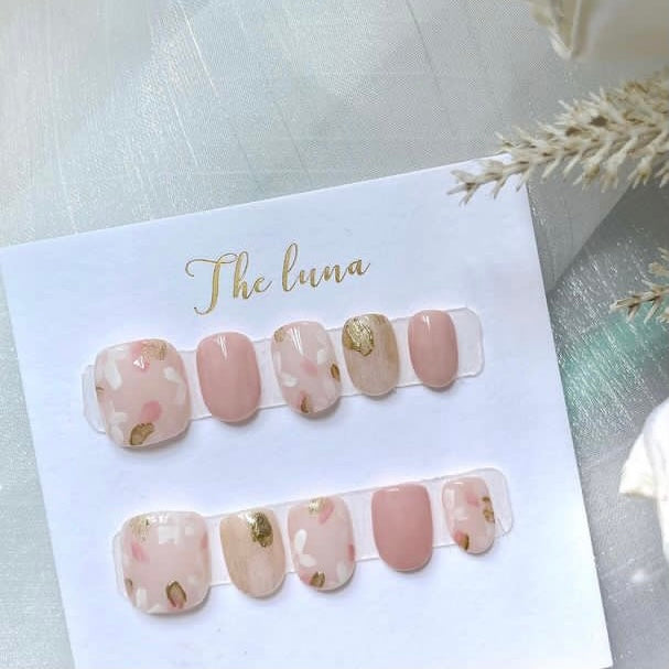 金粉手繪花甲片 (可重用)