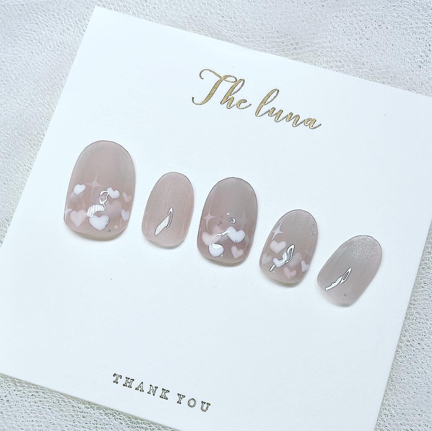 貓眼粉色心心甲片（可重用）